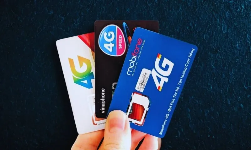 The three main mobile networks in Vietnam: Viettel, Vinaphone, and Mobifone